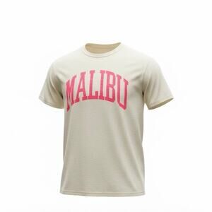 Sugar Flower Malibu Graphic T-Shirt 3X Beige Pink Logo
